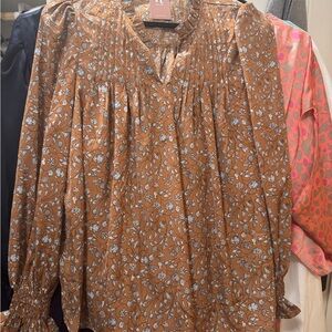 Source Unknown Floral Rust Blouse